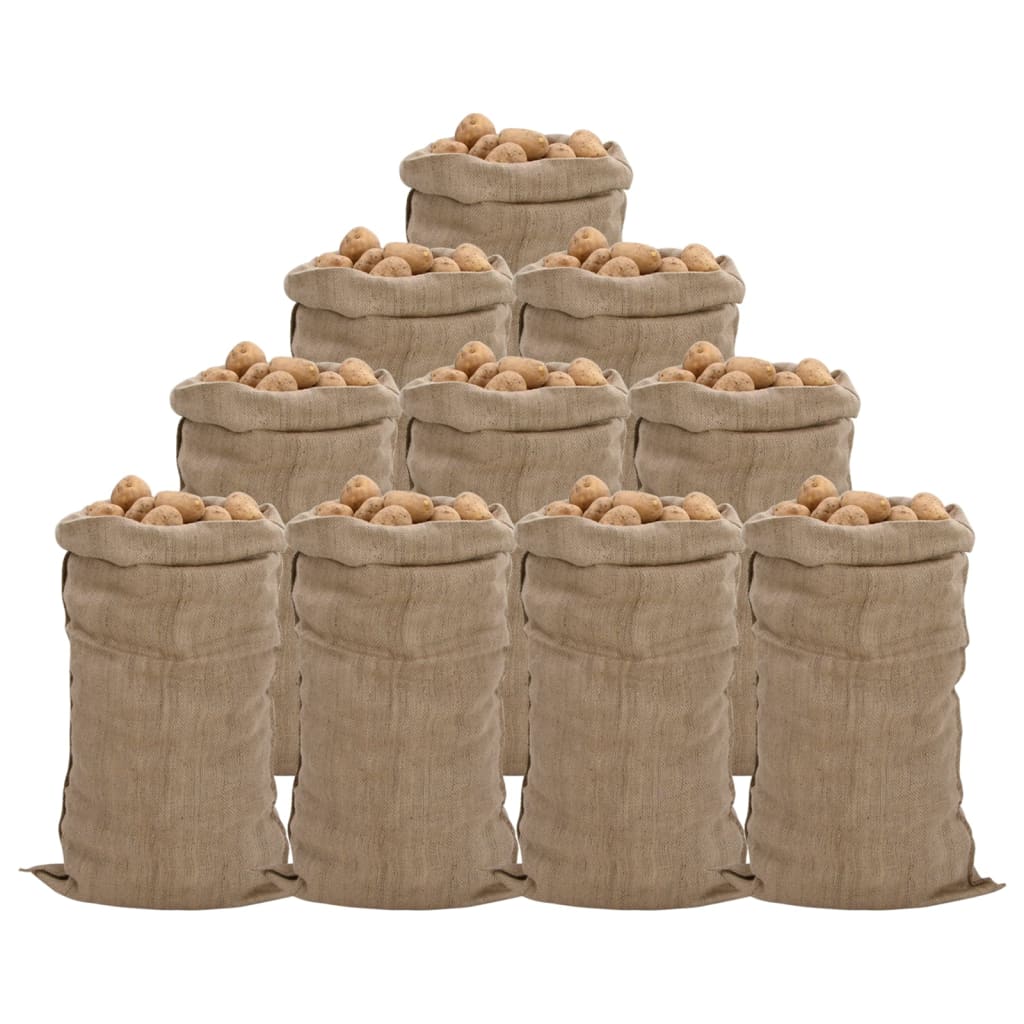 VidaXL Jutezakken 10 stuks 340 g m² 65x135 cm 100% jute