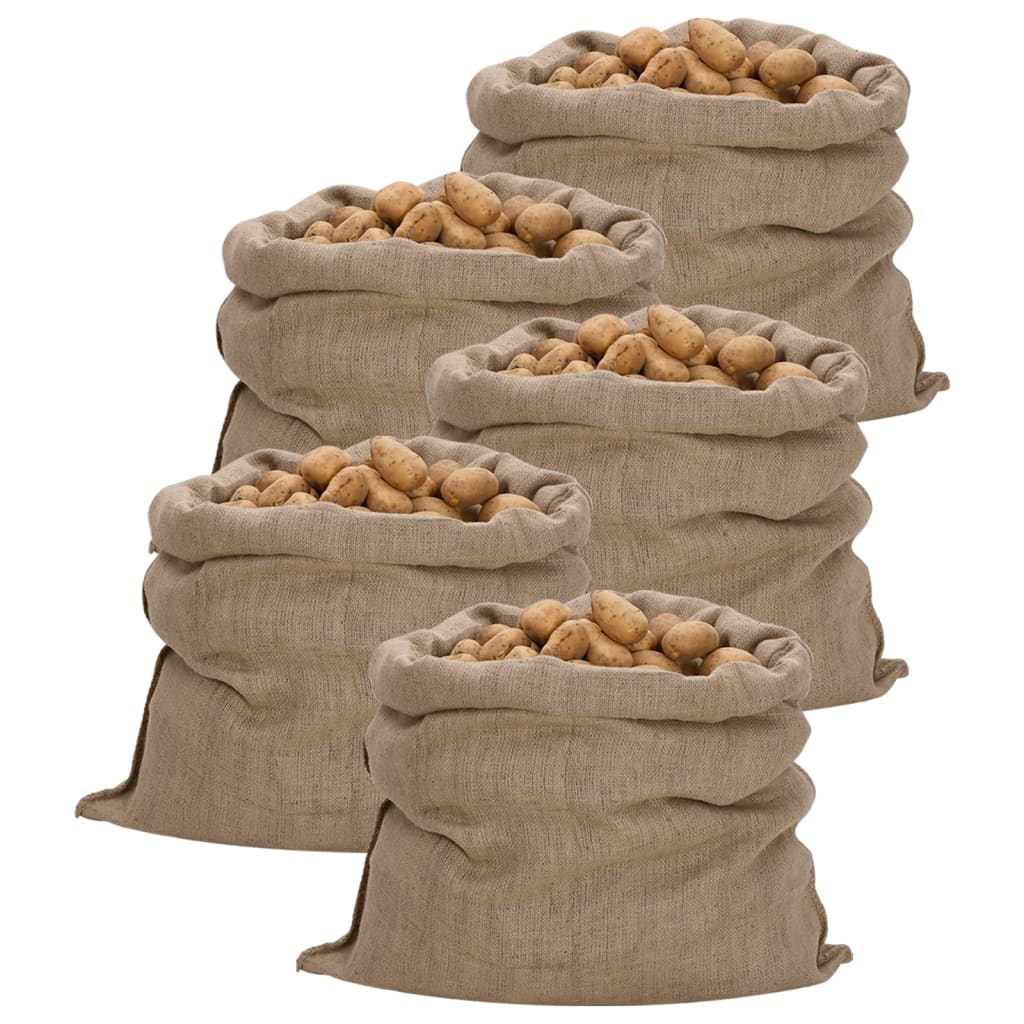 VidaXL Jutezakken 5 stuks 340 g m² 100x110 cm 100% jute