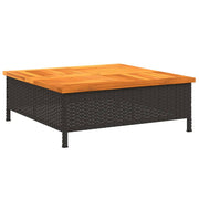 Vidaxl parasolvoetbedekking 70x70x25 cm poly rattan acaciahout zwart - afbeelding 2