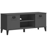 Vidaxl schoenenbank viken 106x35x45 cm bewerkt hout antracietgrijs - afbeelding 2