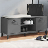 Vidaxl schoenenbank viken 106x35x45 cm bewerkt hout antracietgrijs - afbeelding 1