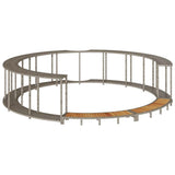 Vidaxl hottub ombouw opbergruimte en houten opstapje poly rattan grijs - afbeelding 2