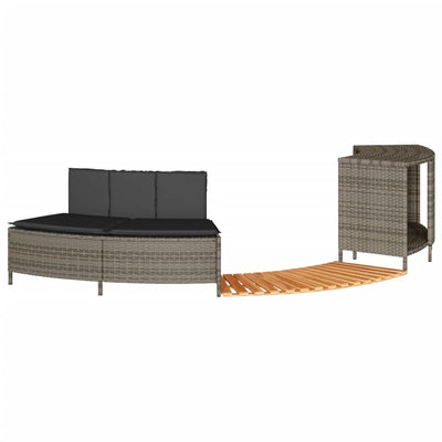 Vidaxl hottub-ombouw poly rattan massief acaciahout grijs
