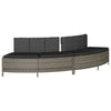 Vidaxl hottub-bankjes met kussens 2 st poly rattan grijs