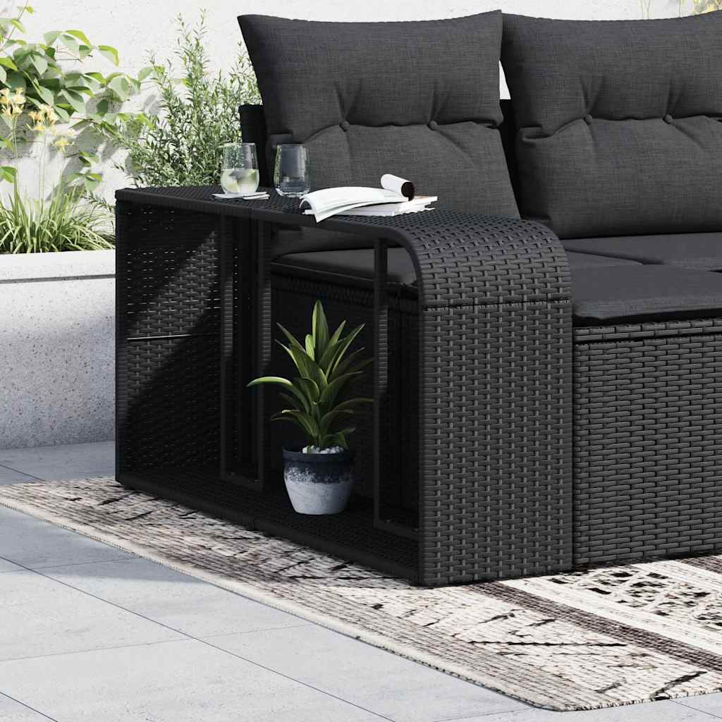 Vidaxl opbergplanken 2 st. zwart poly rattan