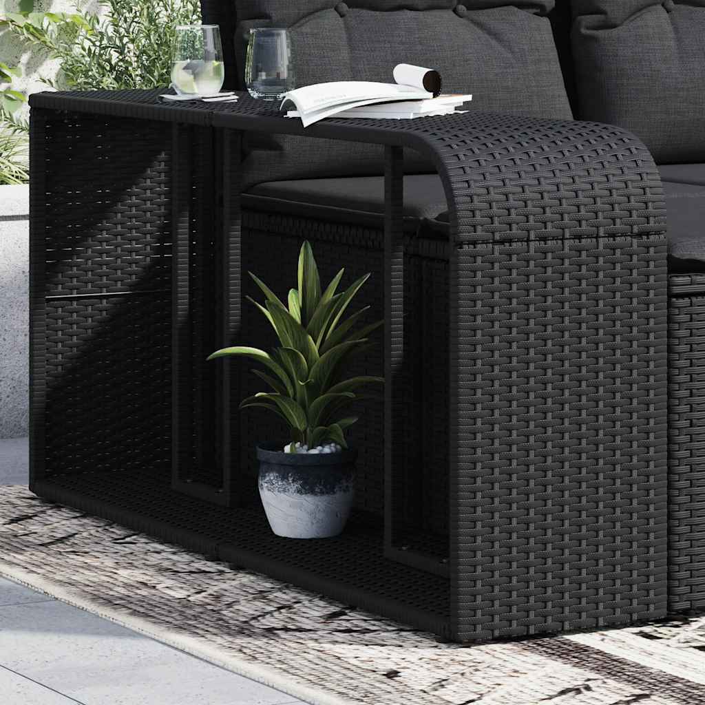 Vidaxl opbergplanken 2 st. zwart poly rattan