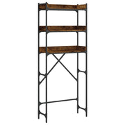 Vidaxl wasmachinerek 67x25x163 cm bewerkt hout gerookt eikenkleurig - afbeelding 2