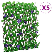 Vidaxl kunstplant klimop op latwerk 5 st uittrekbaar 180x60 cm groen - afbeelding 1