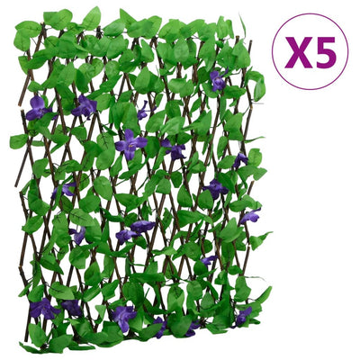 Vidaxl kunstplant klimop op latwerk 5 st uittrekbaar 180x60 cm groen