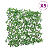 Vidaxl kunstplant klimop op latwerk 5 st uittrekbaar 180x60 cm groen - afbeelding 1