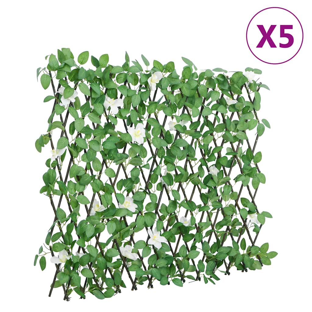 Vidaxl kunstplant klimop op latwerk 5 st uittrekbaar 180x60 cm groen