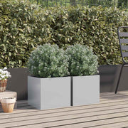 Vidaxl plantenbakken 2 st 32x30x29 cm gegalvaniseerd staal zilverkleur - afbeelding 3
