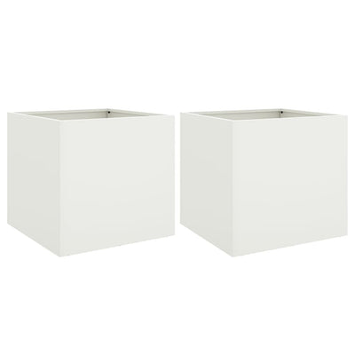 Vidaxl plantenbakken 2 st 42x40x39 cm staal wit
