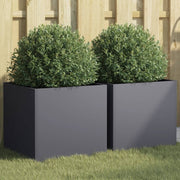Vidaxl plantenbakken 2 st 42x40x39 cm staal antracietkleurig - afbeelding 1