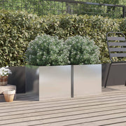 Vidaxl plantenbakken 2 st 42x40x39 cm roestvrij staal zilverkleurig - afbeelding 3