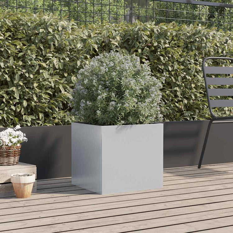 Vidaxl plantenbak 42x40x39 cm gegalvaniseerd staal zilverkleurig