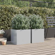 Vidaxl plantenbakken 2 st 42x40x39 cm gegalvaniseerd staal zilverkleur - afbeelding 3