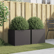 Vidaxl plantenbakken 2 st 49x47x46 cm staal zwart - afbeelding 3