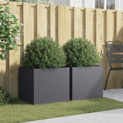 Vidaxl plantenbakken 2 st 49x47x46 cm staal antracietkleurig - afbeelding 3