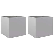 Vidaxl plantenbakken 2 st 49x47x46 cm gegalvaniseerd staal zilverkleur - afbeelding 2