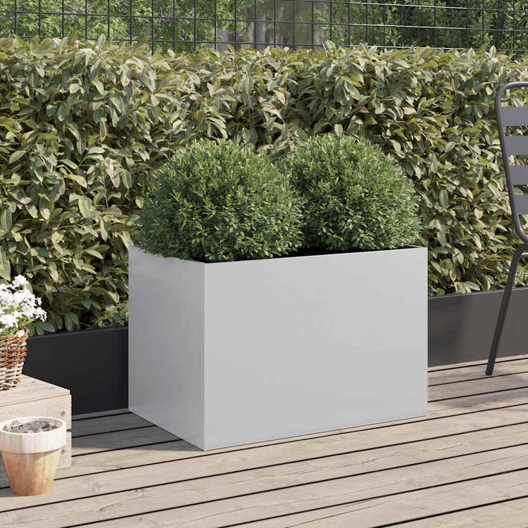 Vidaxl plantenbak 62x40x39 cm gegalvaniseerd staal zilverkleurig