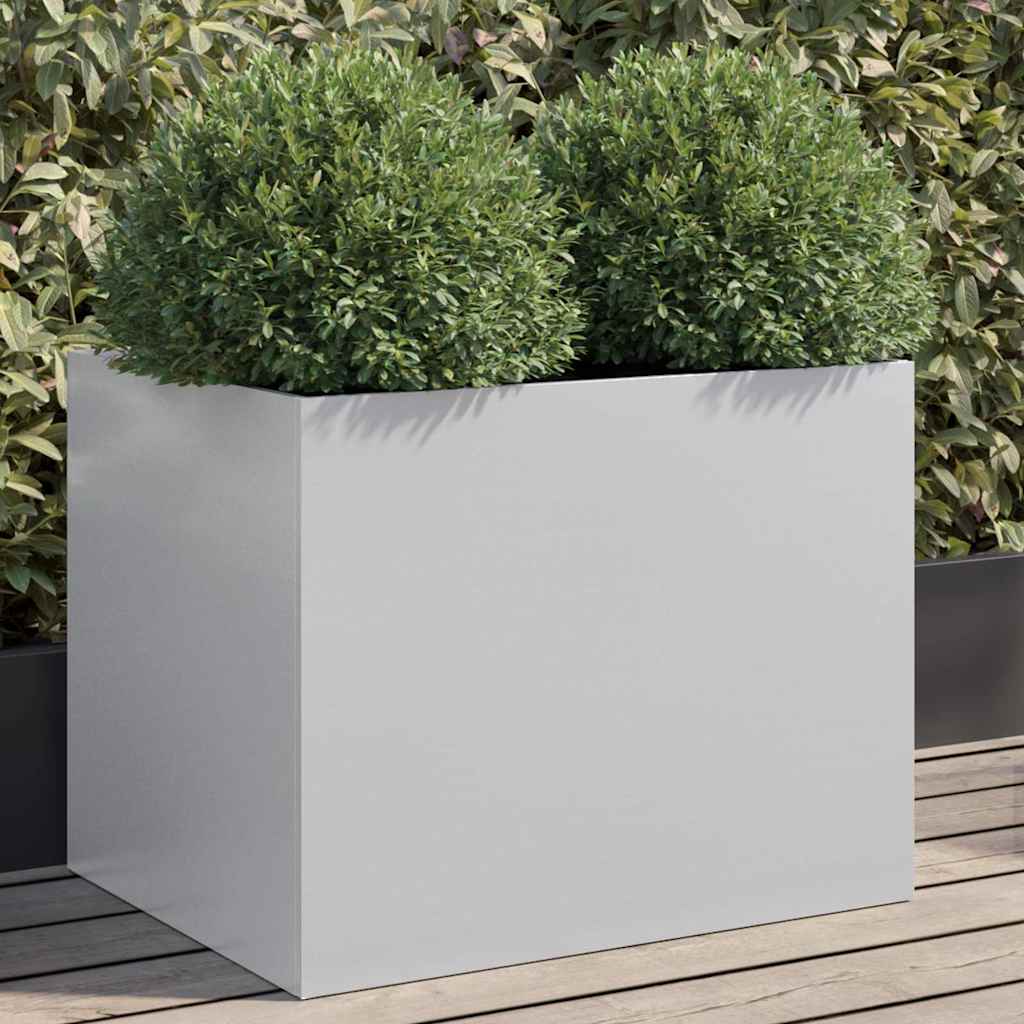 Vidaxl plantenbak 62x47x46 cm gegalvaniseerd staal zilverkleurig