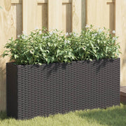 Vidaxl plantenbakken met 2 potten 2 st 90x20x40 cm poly rattan zwart - afbeelding 1