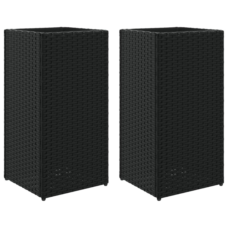 Vidaxl plantenbakken 2 st 30x30x60 cm poly rattan zwart