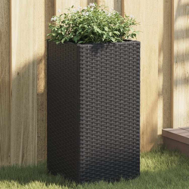 Vidaxl plantenbakken 2 st 30x30x60 cm poly rattan zwart