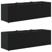Vidaxl plantenbakken met 3 potten 2 st 105x30x32 cm poly rattan zwart - afbeelding 2