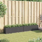Vidaxl plantenbakken met 3 potten 2 st 105x30x32 cm poly rattan zwart - afbeelding 3