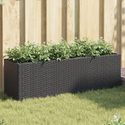 Vidaxl plantenbakken met 3 potten 2 st 105x30x32 cm poly rattan zwart - afbeelding 1