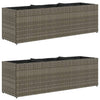 Vidaxl plantenbakken met 3 potten 2 st 105x30x32 cm poly rattan grijs
