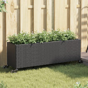 Vidaxl plantenbakken met wielen 2 st 107x32x38 cm poly rattan zwart - afbeelding 1
