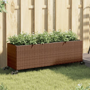 Vidaxl plantenbakken met wielen 2 st 107x32x38 cm poly rattan bruin - afbeelding 1