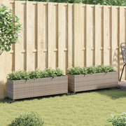 Vidaxl plantenbakken met wielen 2 st 107x32x38 cm poly rattan grijs - afbeelding 3