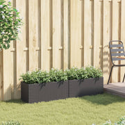 Vidaxl plantenbakken met 2 potten 2 st 72x30x32 cm poly rattan zwart - afbeelding 3