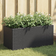 Vidaxl plantenbakken met 2 potten 2 st 72x30x32 cm poly rattan zwart - afbeelding 1