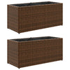 Vidaxl plantenbakken met 2 potten 2 st 72x30x32 cm poly rattan bruin