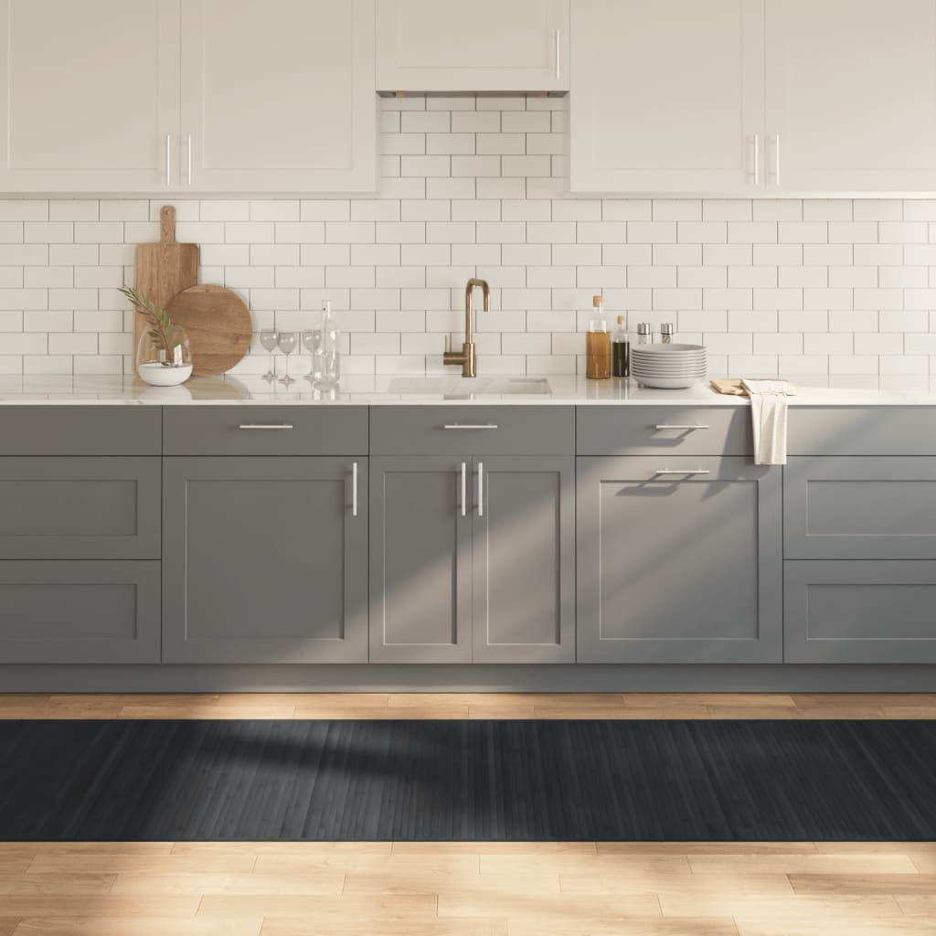 Vidaxl vloerkleed rechthoekig 80x300 cm bamboe grijs