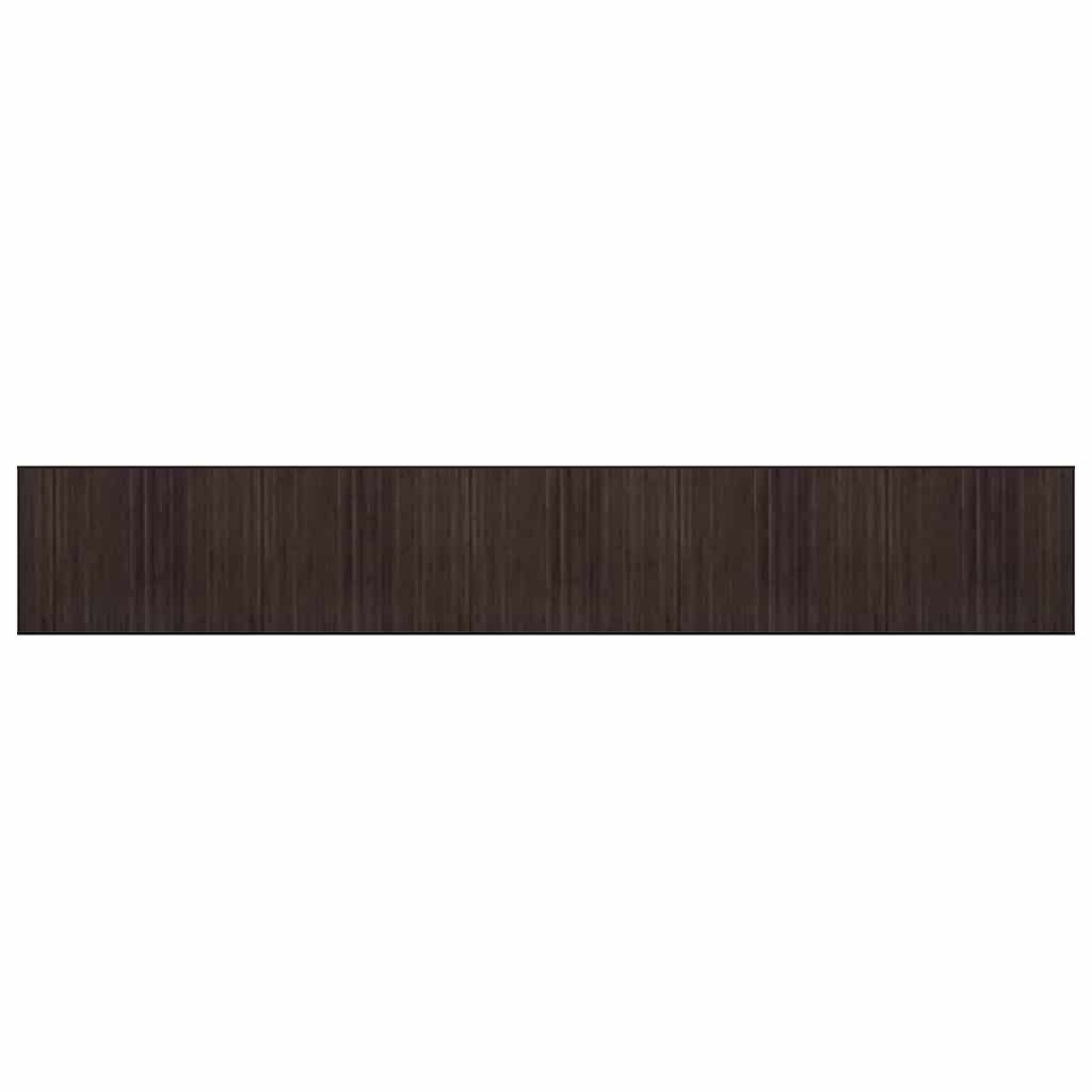 Vidaxl vloerkleed rechthoekig 80x1000 cm bamboe donkerbruin
