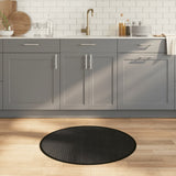 Vidaxl vloerkleed rond 80 cm bamboe zwart - afbeelding 1