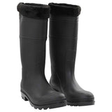 Vidaxl regenlaarzen met verwijderbare sokken maat 45 pvc zwart - afbeelding 1