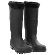 Vidaxl regenlaarzen met verwijderbare sokken maat 45 pvc zwart - afbeelding 1