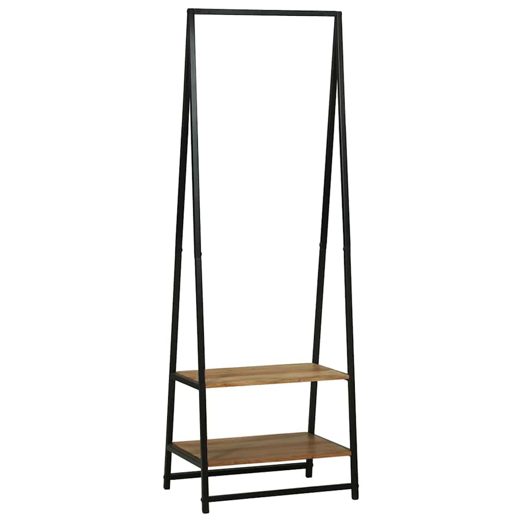 Vidaxl kledingrek met plank zwart 60 x 45 x 180 cm massief acaciahout