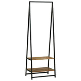 Vidaxl kledingrek met plank zwart 60 x 45 x 180 cm massief acaciahout - afbeelding 1