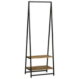 Vidaxl kledingrek met plank zwart 60 x 45 x 180 cm massief acaciahout - afbeelding 2