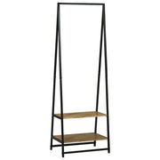 Vidaxl kledingrek met plank zwart 60 x 45 x 180 cm massief acaciahout - afbeelding 2