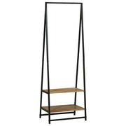 Vidaxl kledingrek met plank zwart 60 x 45 x 180 cm massief acaciahout - afbeelding 3