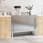 Vidaxl keukenwerktafel met schuifdeuren roestvrijstaal - afbeelding 3